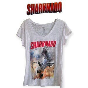 XL Sharknado White V-Neck Cult Movie Tee
